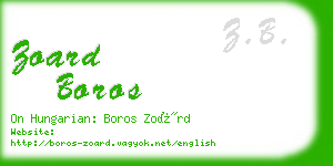 zoard boros business card